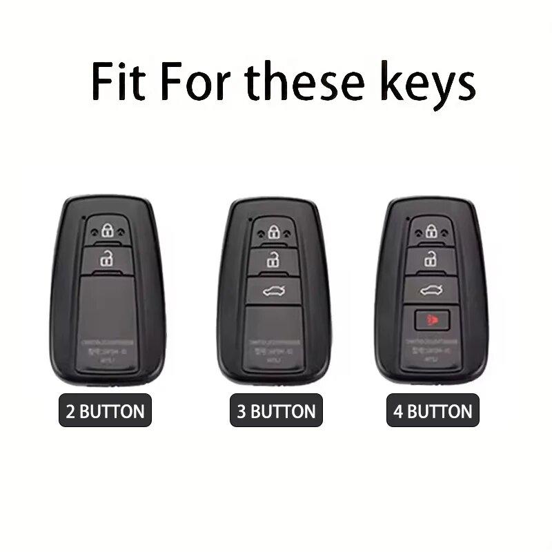Zinc Alloy Leather Car Key Cover Housing Key Fob For Toyota Prius Camry Corolla C-Hr Chr Rav4 Land Cruiser Prado Key Fob