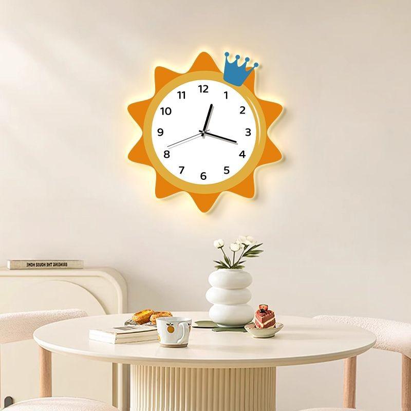 Simple and Modern Sun Clock Wall Clock, Fashionable and Creative Living Room, Dining Room Wall-mounted Decoration Clock and Wall Clock