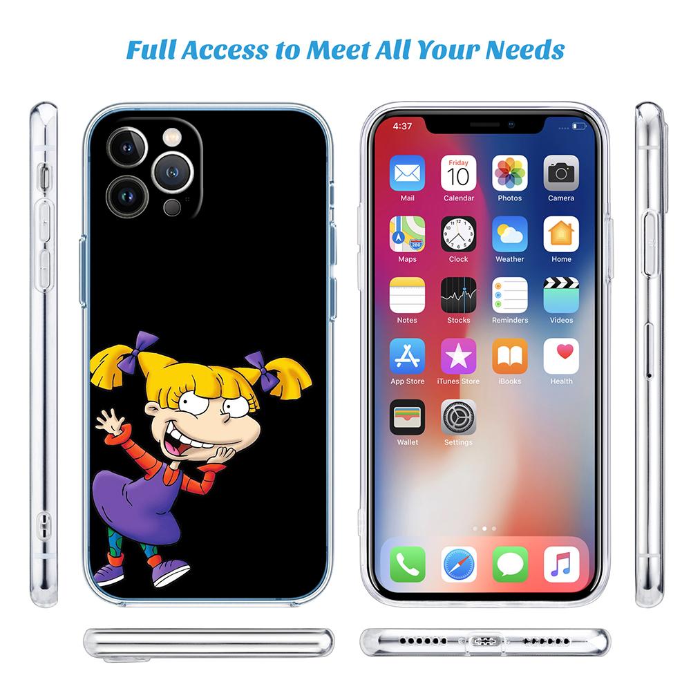 LO82 R-Rugrats Soft Shell Transparent Phone Case for Motorola Moto Edge 20 30 40 50 S30 Fusion Ultra Pro Neo Lite + G200 G23