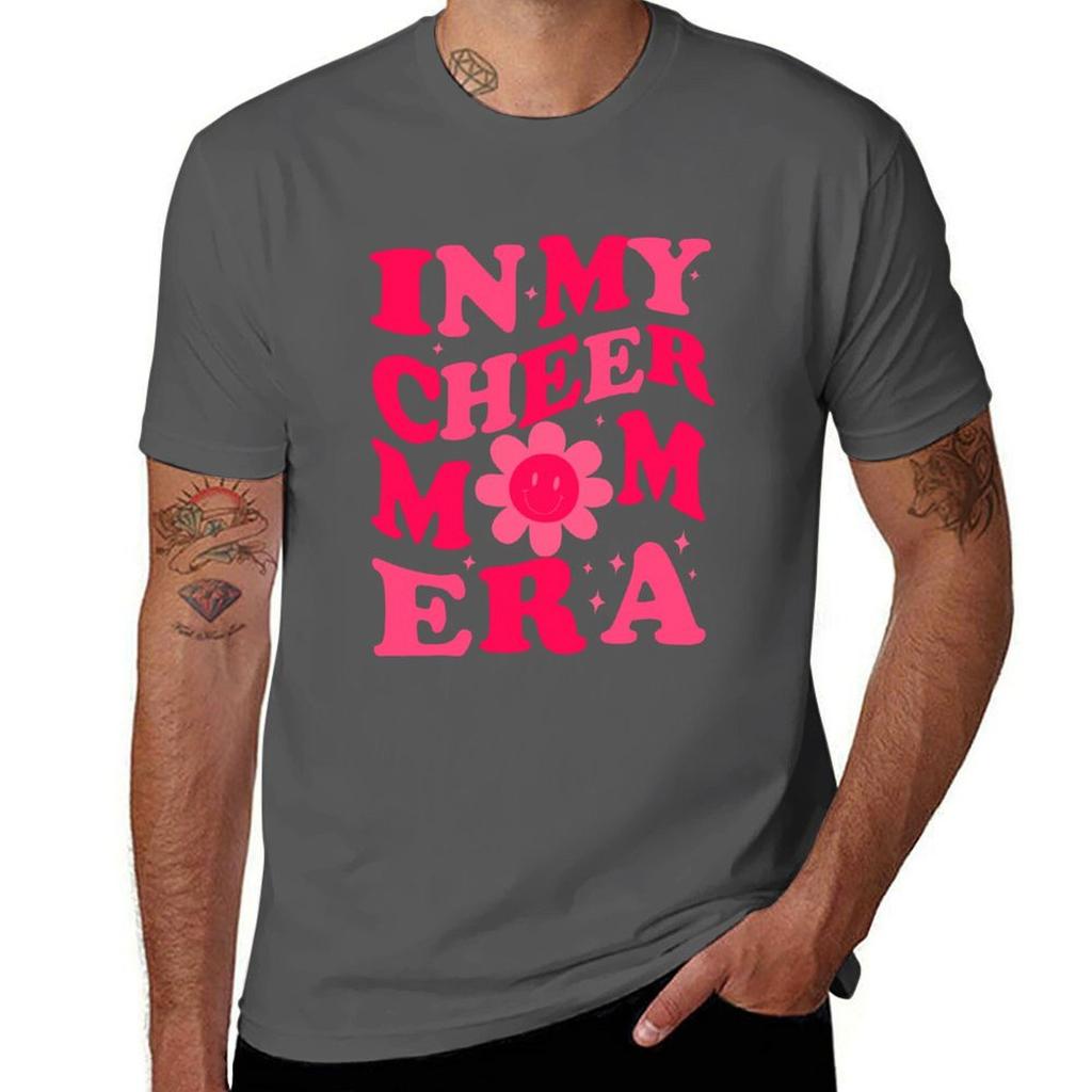 In My Cheer Mom Era Trendy Cheerleading Football Mom Life TShirt Basic Solid Color Casual Tee Shirt