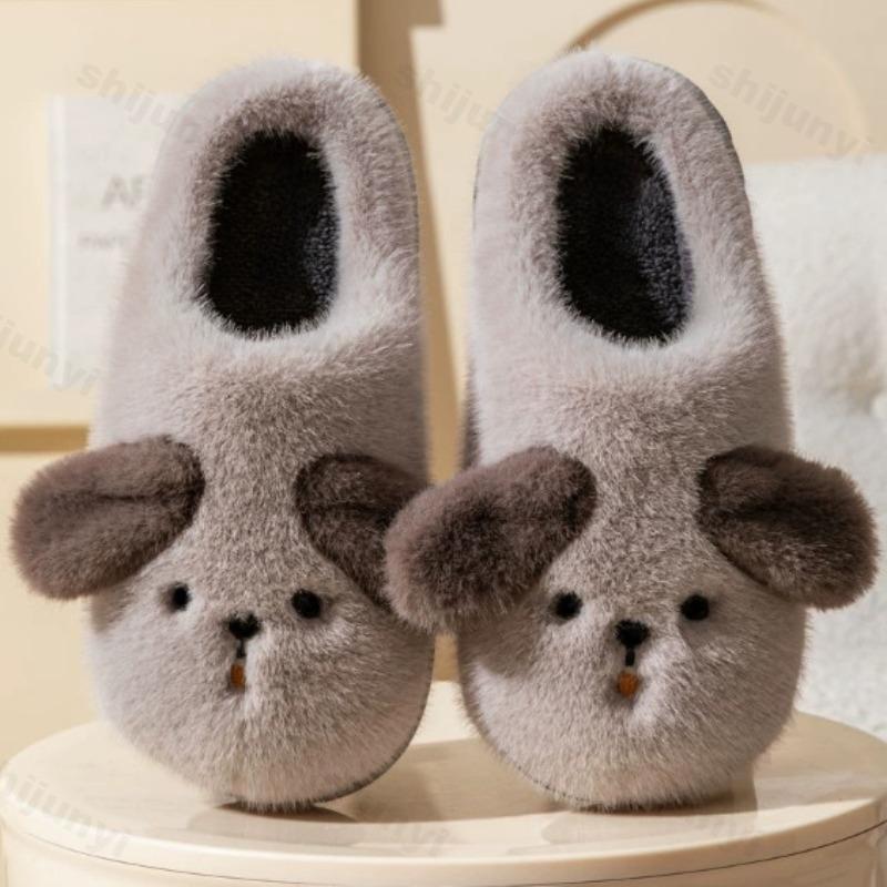Mote Høst Vinter Tegneserie Søte Tøfler 2025 Unisex Hjem Bomullssko Kvinner Menn Innendørs Myke Plysj Varme Plattform Hjemmetøfler