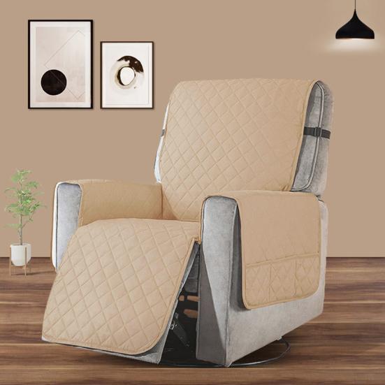 Cover with Non-Slip Granule Side Multiple Pocket Design Dustproof Soft Fabric Recliner S хаки