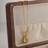 Double Sided Mermaids Princess Pendant Necklace Luxurious Sweater Chain for Women and Girls Handmade Jewelry Gift