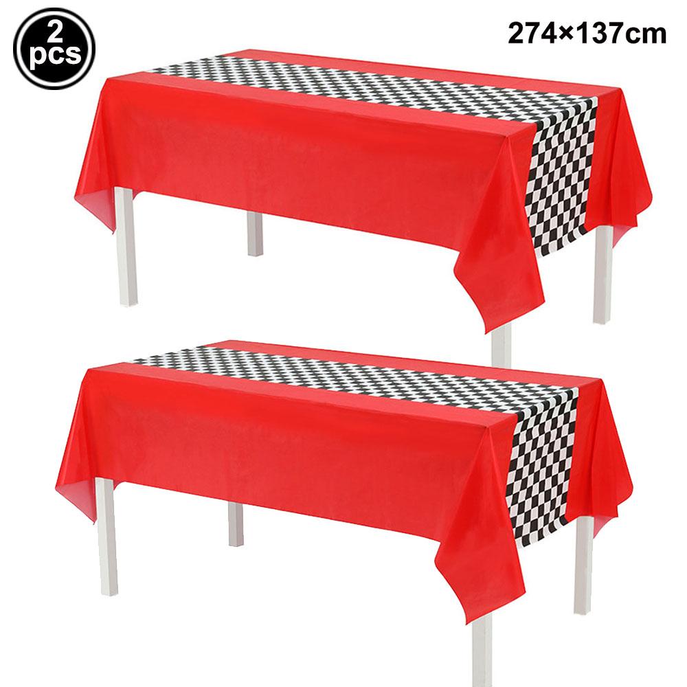 Checkered Race Car Party Tablecloths Black White Checkered Flag Tablecloth Racetrack Tablecover Racing Birthday Party Supplies