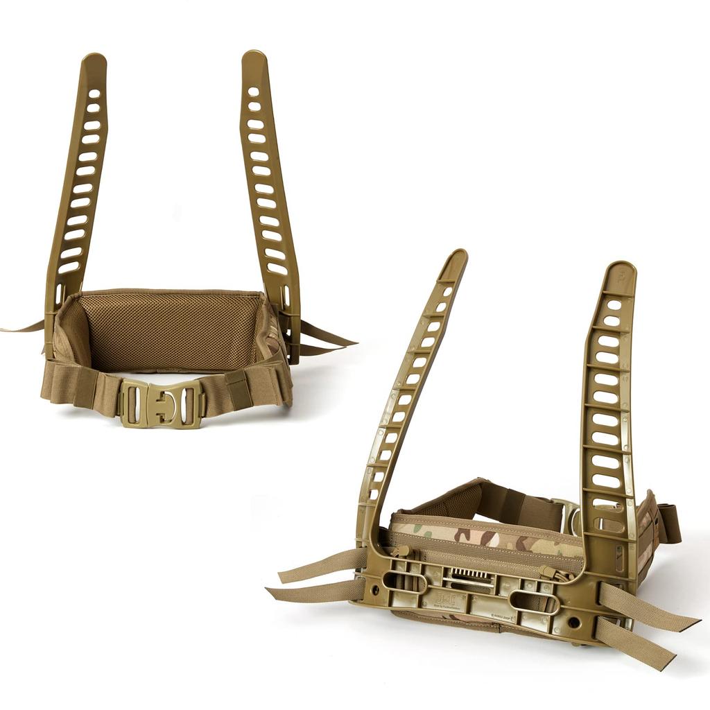 Militär Molle II Rucksack Armee Mittelgroßer Rucksack 50L mit Rahmen Outdoor Klettern Camping [Akmax.cn] Multicam/Grün (Rahmen Multicam)