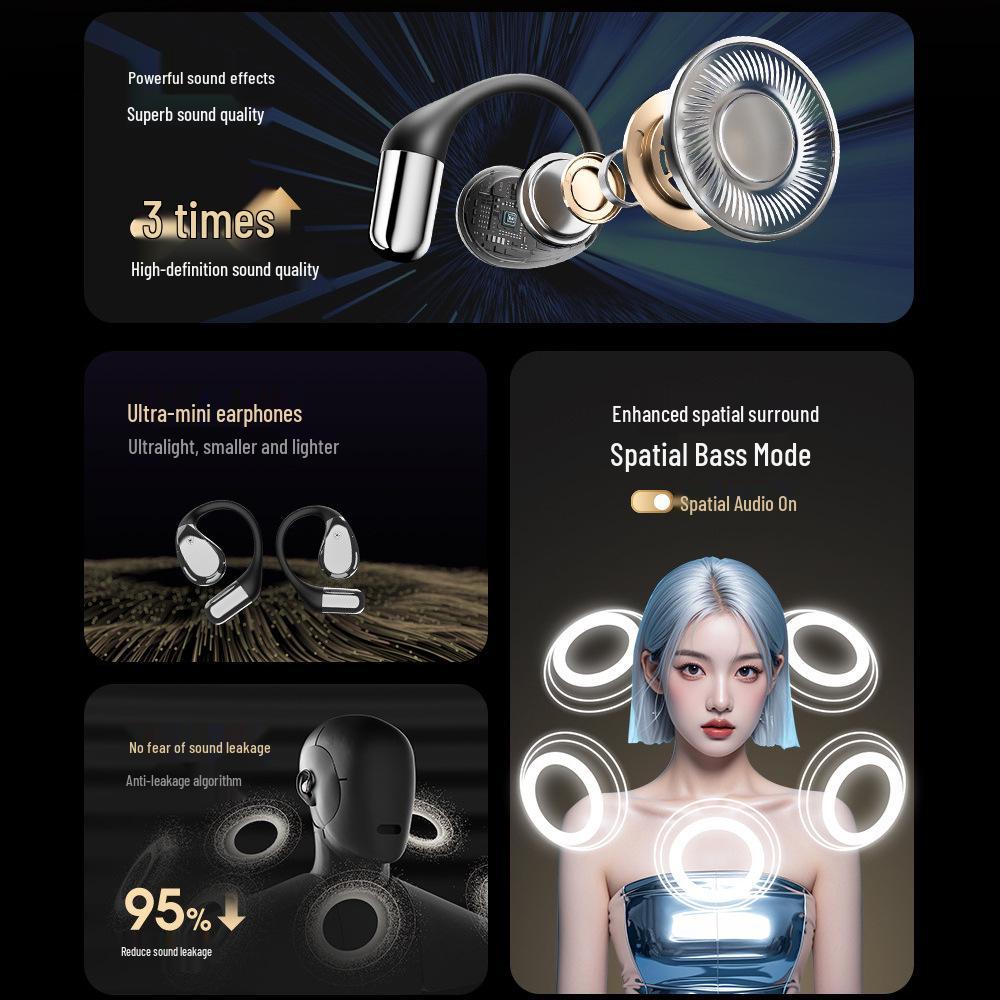 2026 X5S Ear Hook Bluetooth Earphones with AI Translation V6.0