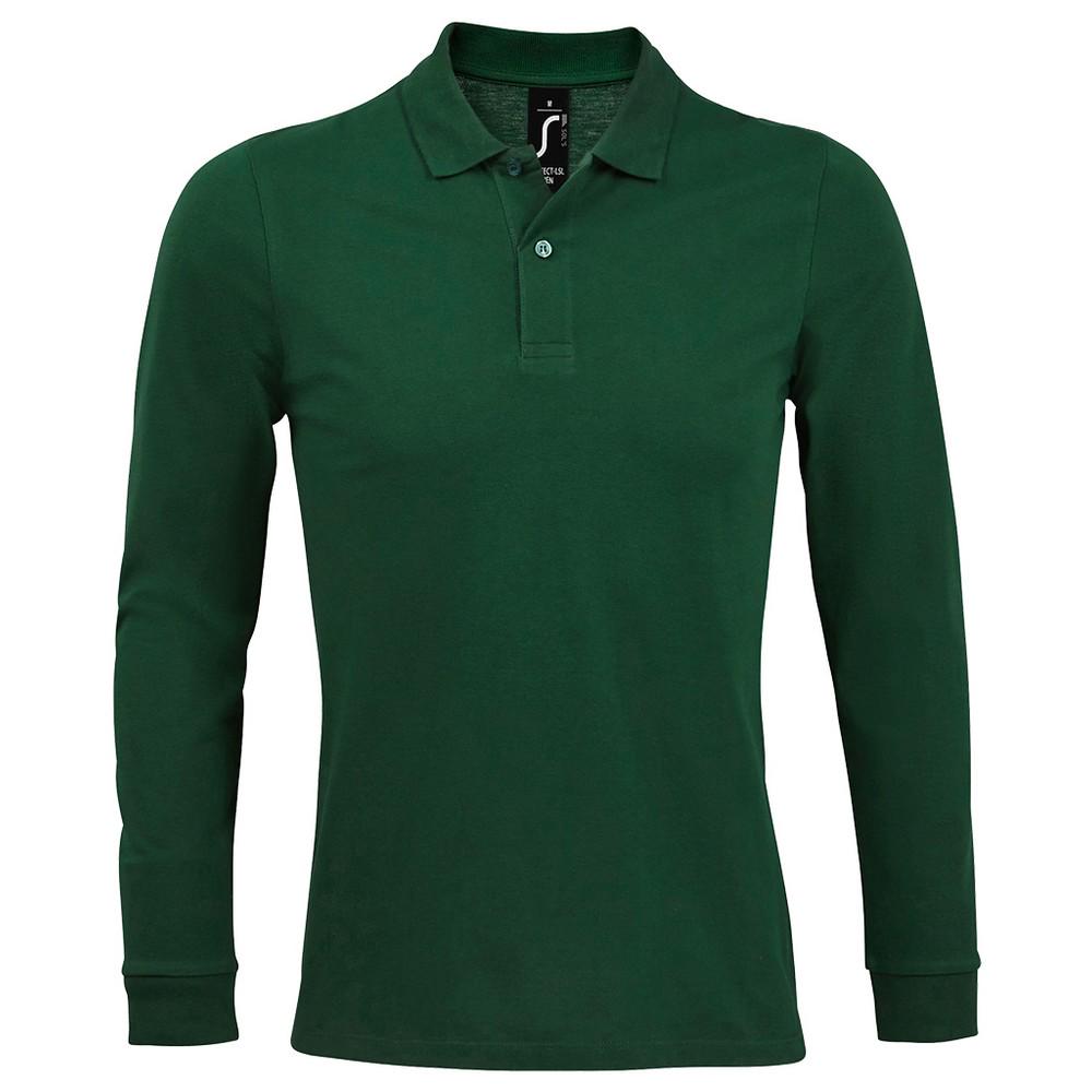 SOLS Heren perfect piqu-poloshirt met lange mouwen XXL