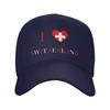 New Summer I Love Switzerland  Baseball Cap  Outdoor Sports Casual Print Sun Trucker Hat Unisex Adult Adjustable Baseball Caps