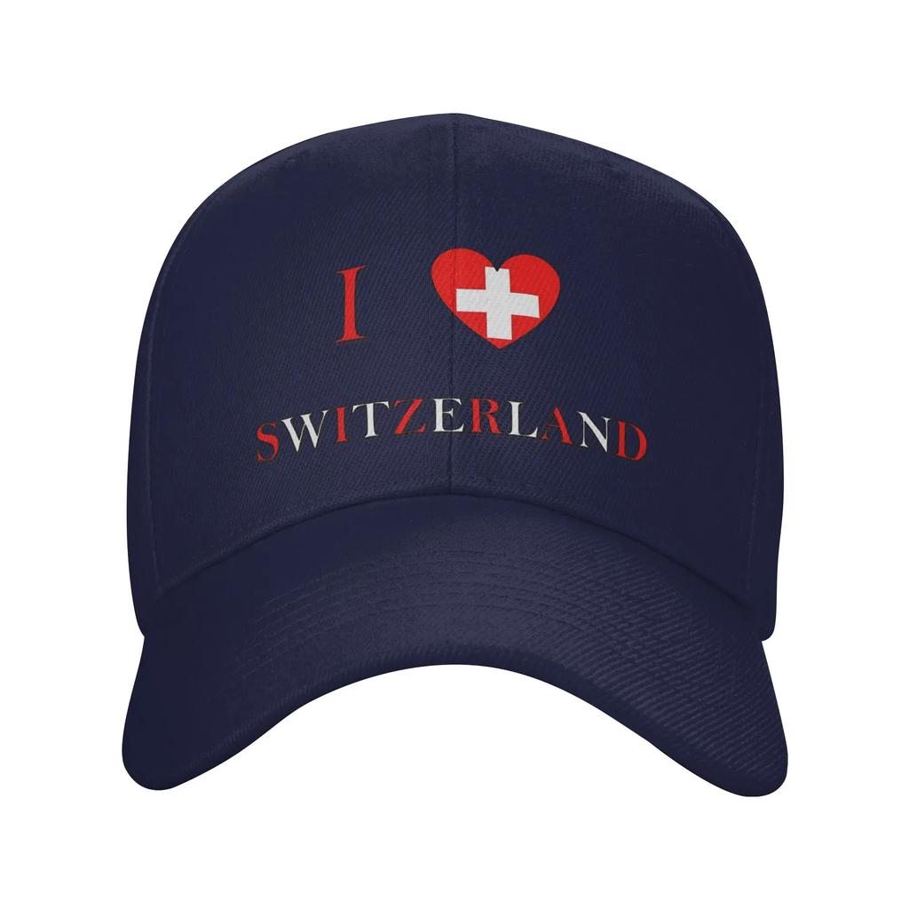 New Summer I Love Switzerland Baseball Cap Outdoor Sports Casual Print Sun Trucker Hat Unisex Adult Adjustable Baseball Caps