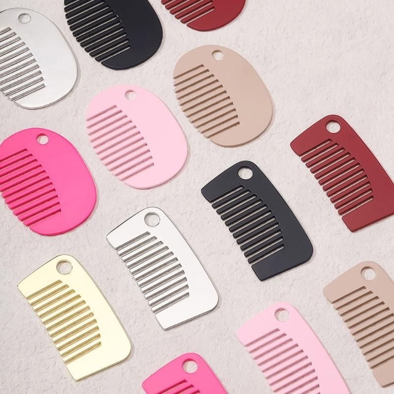 Fashionable Mini Comb Necklace Pendant Portable Hairbrush for Stylish Women Hair Grooming Tool Unique Accessories