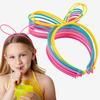 6/12PCS Girls Rabbit Ear Headbands Candy Color Headband Plastic Teeth Hairbands Family Decoration Party Hair Accessories