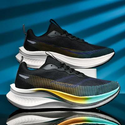 Marathon Air Cushion Carbon Plate Sports Running Shoes Men Breathable Lightweight Women's Comfortable Athletic Nonskid Sneakers