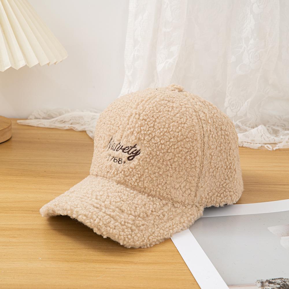 JYL TS DIY Winter Baseball Cap Couple Lamb Letter Embroidered Warm Hat 1222Mao30037 ньянза