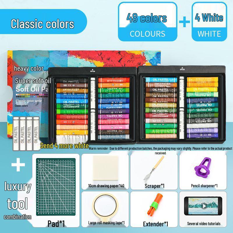 Super Soft Heavy Color Oil Pastel Set - Soft Crayons & Brushes for Oil Painting, Macaron Painting Tool Kit