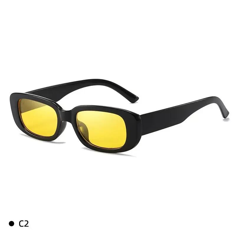 Vintage Oversized Sunglasses Women Retro Brand Big Frame Sun Glasses Female Black Yellow Ins Style Square Glasses Oculos De Sol