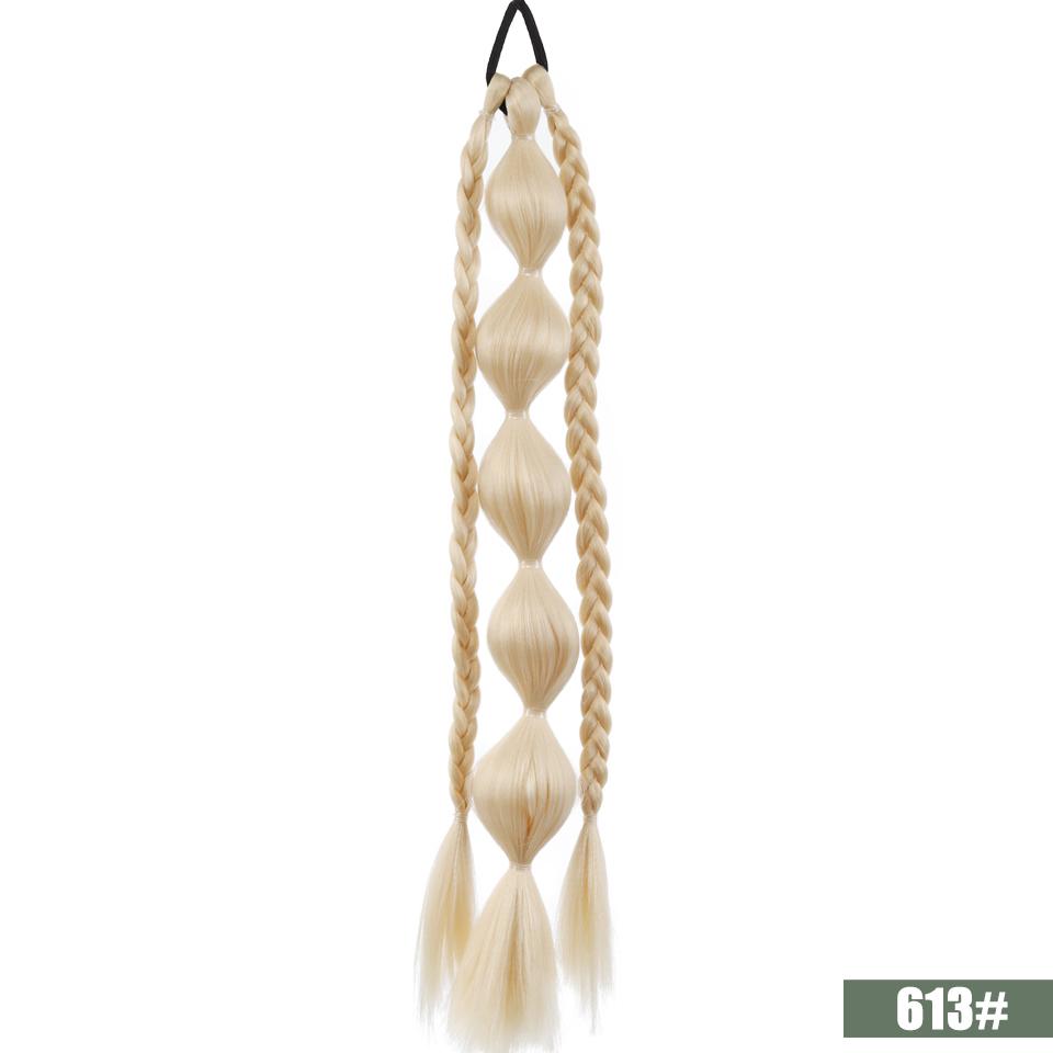 

Синтетический Пузырчатый Хвост Резинка Стиль Коса Хвост Наращивание Волос Парик Подходит для Женщин Девушек Повседневная Носка 45CM