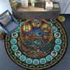 Bicycle Adventure Icons Round Area Rug Under Office Chairs Bedroom Living Room Home Decor
