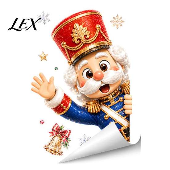 Christmas Snowflake Stickers Static Window Clings, Removable Glass Decals, Snowman Santa Reindeer Nutcracker Office Store Displays with Snowflakes,