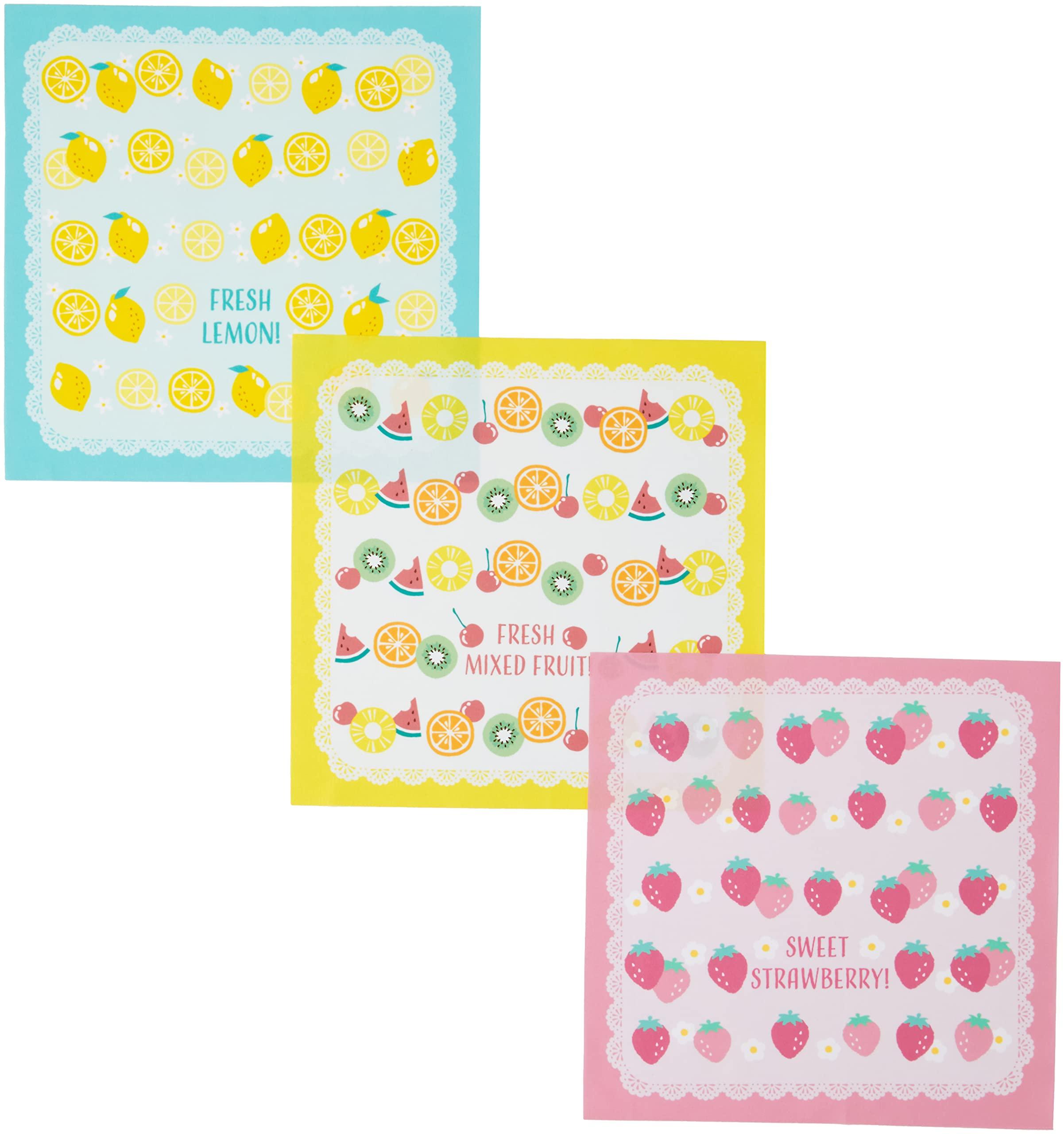 

Marushin Piccolino Много фруктов и Идеально для и Начальной школы Идеально для Девочек Носовые платки, Набор из 3 штук, Влагоотводящий, Быстросохнущий,