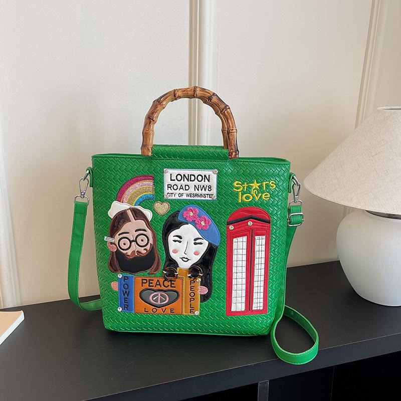 Large Capacity Women's Bag - Embroidered Business Tote Bag in Bohemian Style - Single Shoulder Crossbody Bag