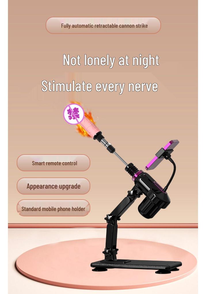 Compact Automatic Telescopic Pile Driver for All Genders - Realistic Three-Hole Phallus SM Device