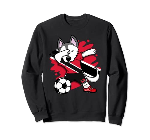 Dabbing Husky Trinidad and Tobago Soccer Fan Jersey Sports Sweatshirt