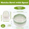 2 Pcs Matcha Making Kit Gradient Color Waved Rim Design Matcha Bowls and Ceramic Tea Whisk Stand Heat Coldness Resistant Tea Set