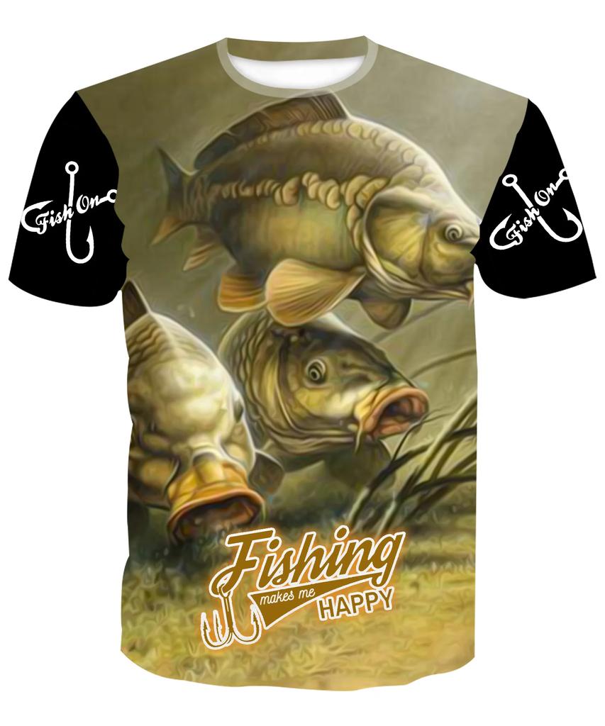 Funny Fishing T-Shirts Outdoor Hunting 3D Print Men's Women Casual Short Sleeve Oversized T Shirt Top Harajuku Tees Man Clothing