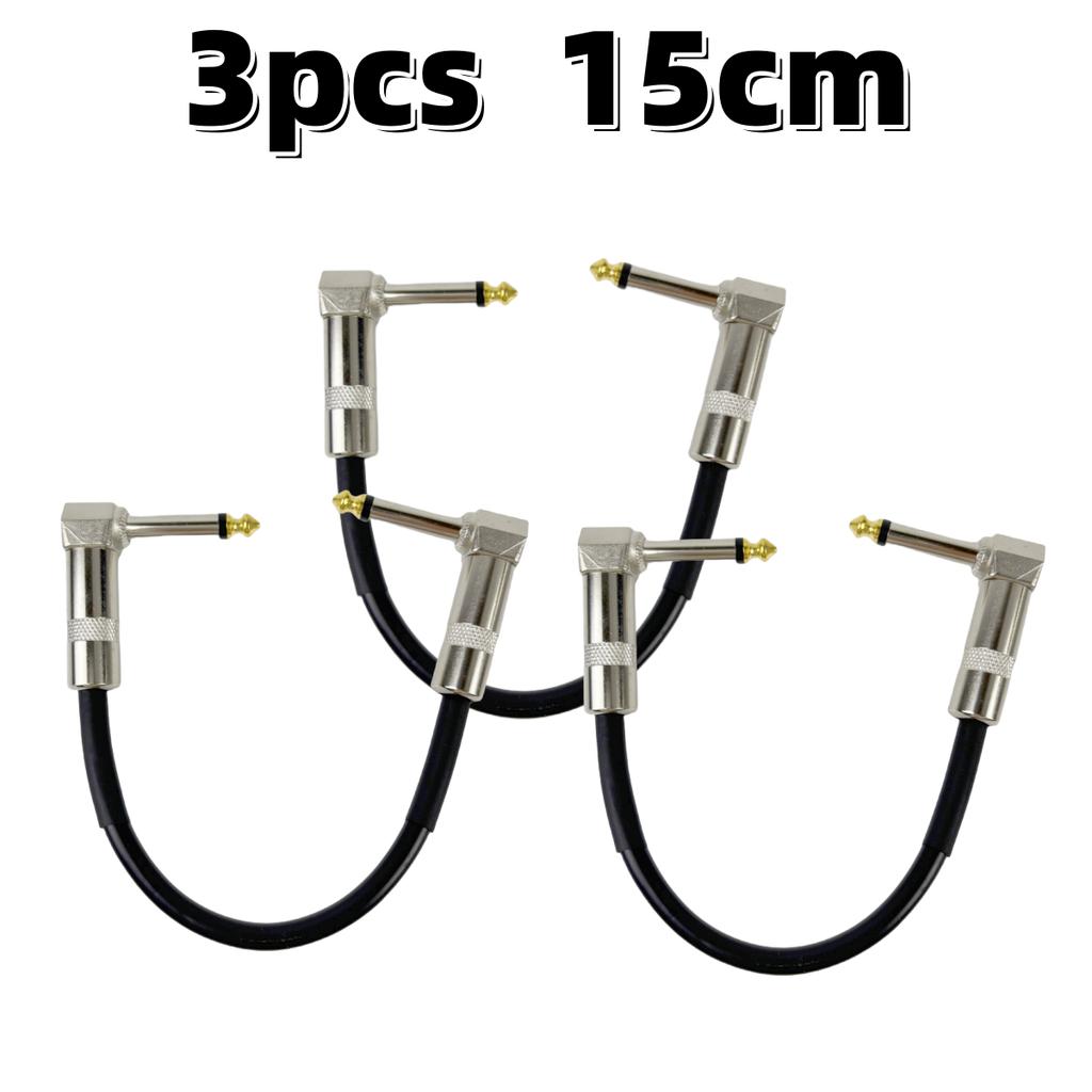 Guitar Effects Cable 15/30/50cm 1/4 Inch Right Angle Cable Instruments Patch Cord 6.35MM Electric Guitar Effect Wire Metal Head