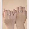 Sterling Silver S999 Sweet Meow Cat Series Couple Rings - Fresh, Playful Cartoon Gift for Girlfriend.