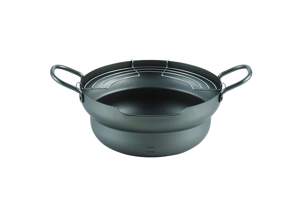 Maruyama Giken SOUEN 26cm Tiered Iron Tempura Pan Compatible with IH and Gas Perfect for Deep and Bulk Cooking Made In (SE-58) - Stoves, Frying,