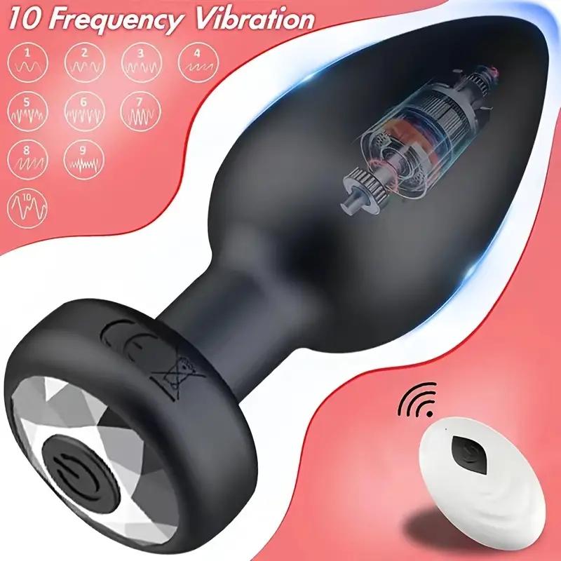 Anal Plug Sex Toys 10 Frequency Vibrator Anal Toys Butt Plug Training Kit with Remote Control Prostate Massager for Adult 18