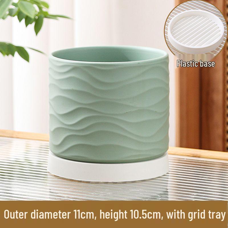 Nordic Style White Ceramic Succulent Pot with Four Compartments