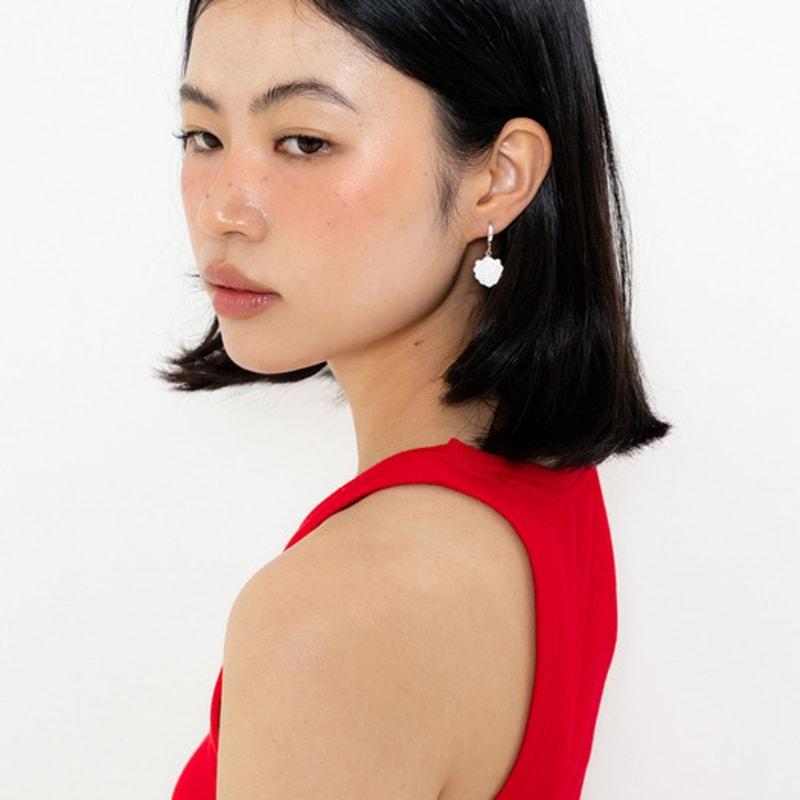 Geegee [silver925] White Shell Drop Earring