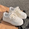 New Fashionable Comfort Women Flat Shoes Autumn Lightweight Breathable White Casual Sports Shoes Lace Up Women Platform Shoes