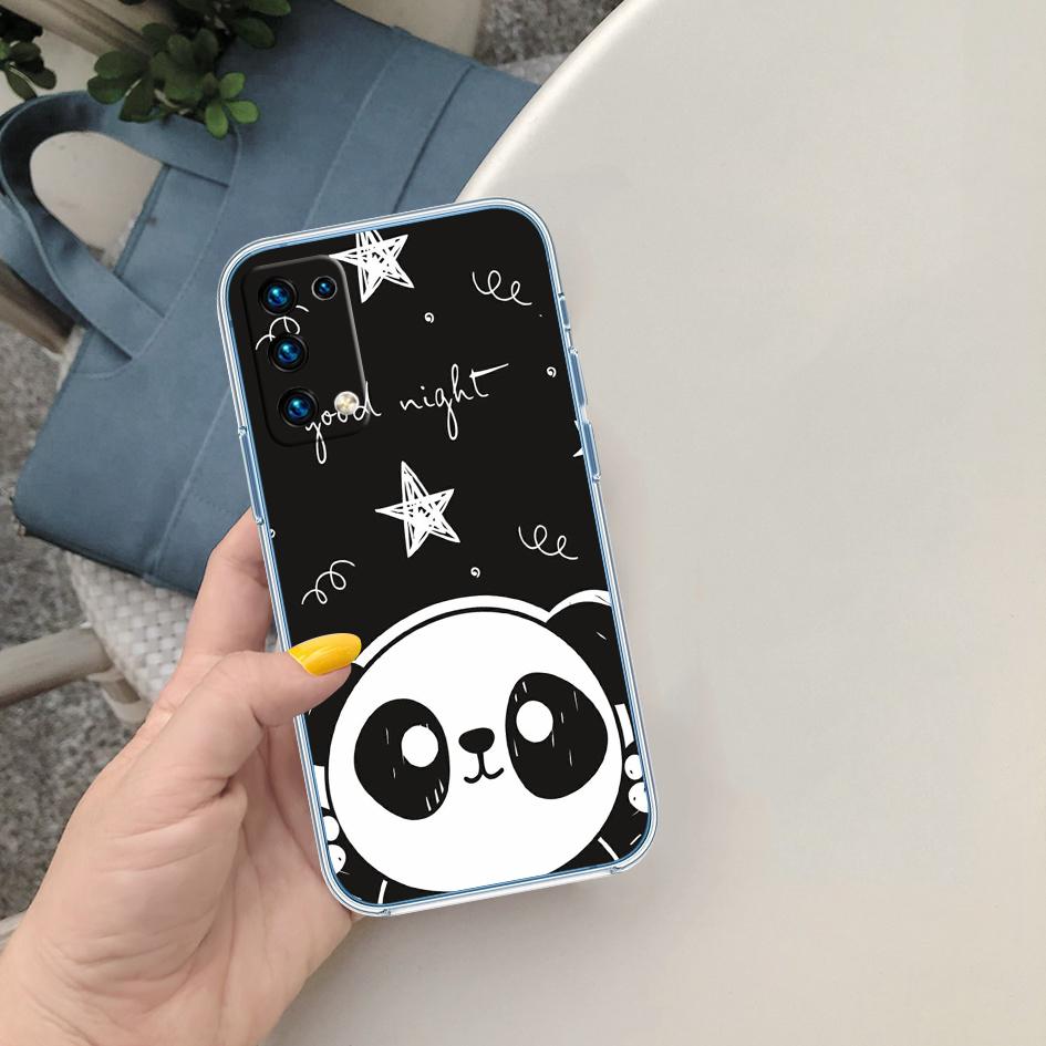 PP16 Cartoon Panda Soft Shell Transparent Phone Case for Motorola Moto Edge 20 30 40 50 S30 Fusion Ultra Pro Neo Lite + G200 G23 Motorola Edge 30 Neo