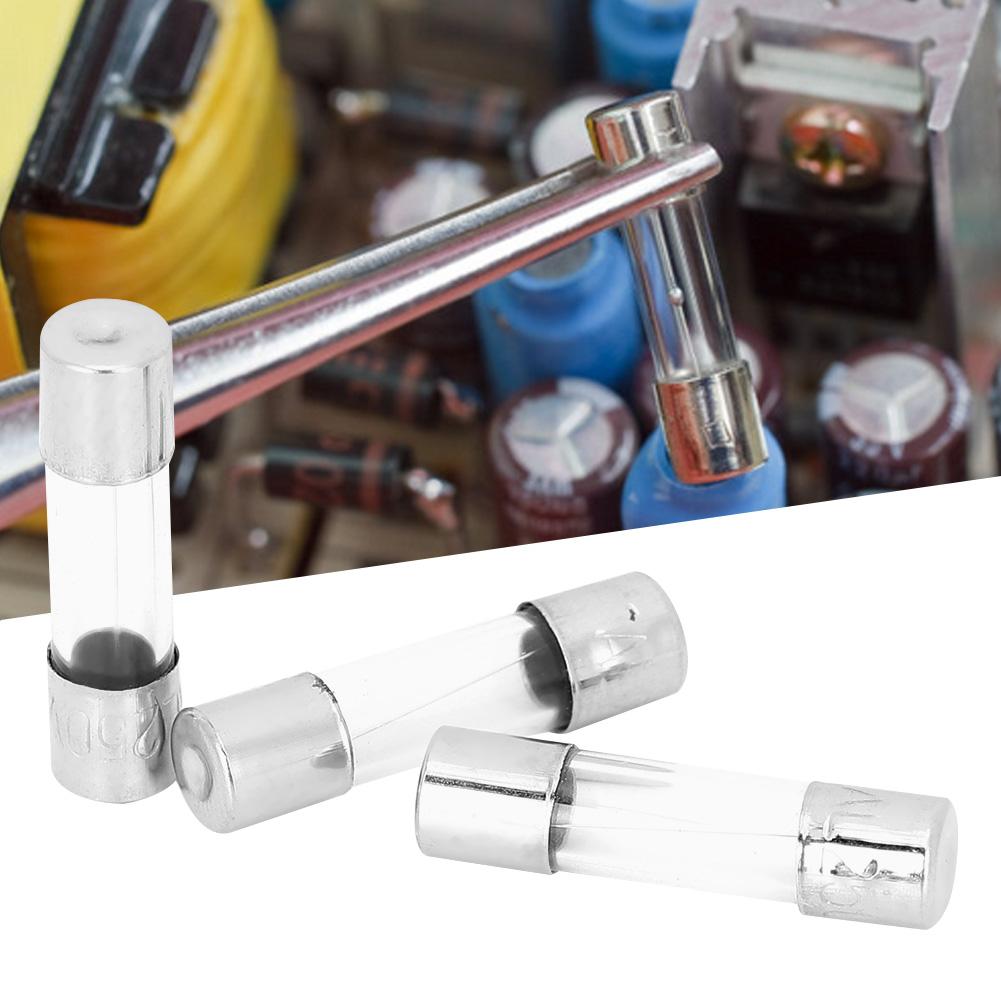 100 Stück 250 V schnelle Sicherung Glasrohrsicherung Zubehör für Stromkreisschutz 5 x 20 mm