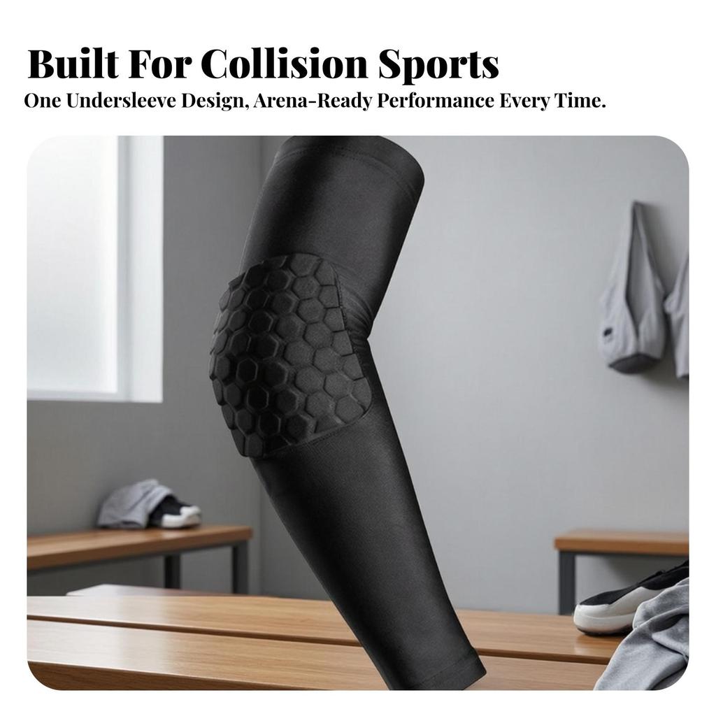 Compression Arm Sleeve with Elbow Pad Safeguarding Sleeves Lightweight