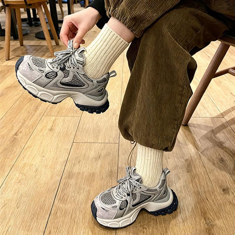 Platform Dad Shoes Women's New Mesh Breathable Outdoor Mountaineering Versatile Casual Sports Shoes Ins