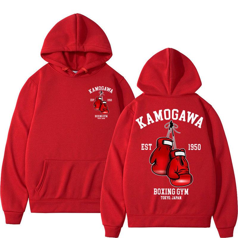 Anime Hajime No Ippo Kamogawa Boxing Gym Hoodie Trend Manga Makunouchi KGB Vintage Long Sleeve Loose Sweatshirt