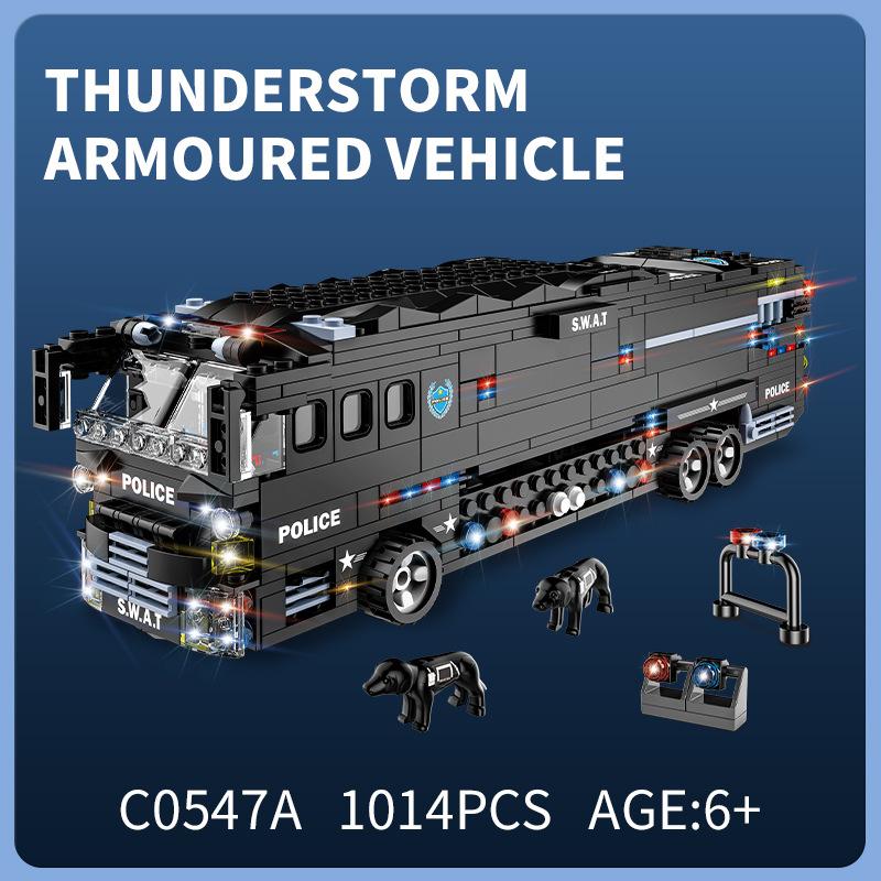 City Police Special Forces Military Model Building Blocks SWAT Team Helicopter Truck Armored Car Ship Weapon Construction Toys