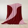 Burgundy Wave Blush Flannel Blanket Warm Soft Halloween Christmas Couch Warm Cozy Decorative Decor Gift For All Season