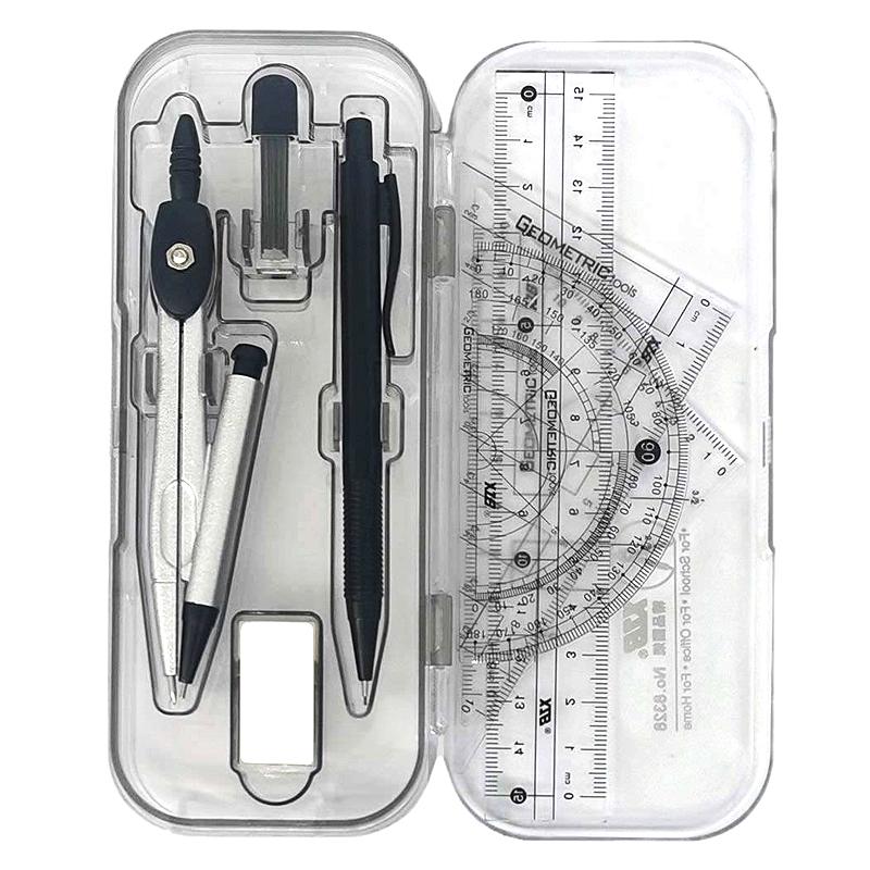 8 Piece Math Geometry Kit Sets Student Supplies Includes Rulers,protractor,for Drafting And Drawings