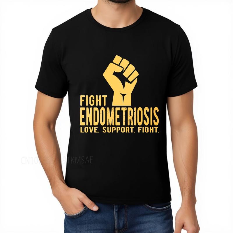 Vintage summer Boys tshirt Fight Endometriosis Love Support Fight Short Sleeve Printed Oneck Teeshirt cotton teeshirt for him