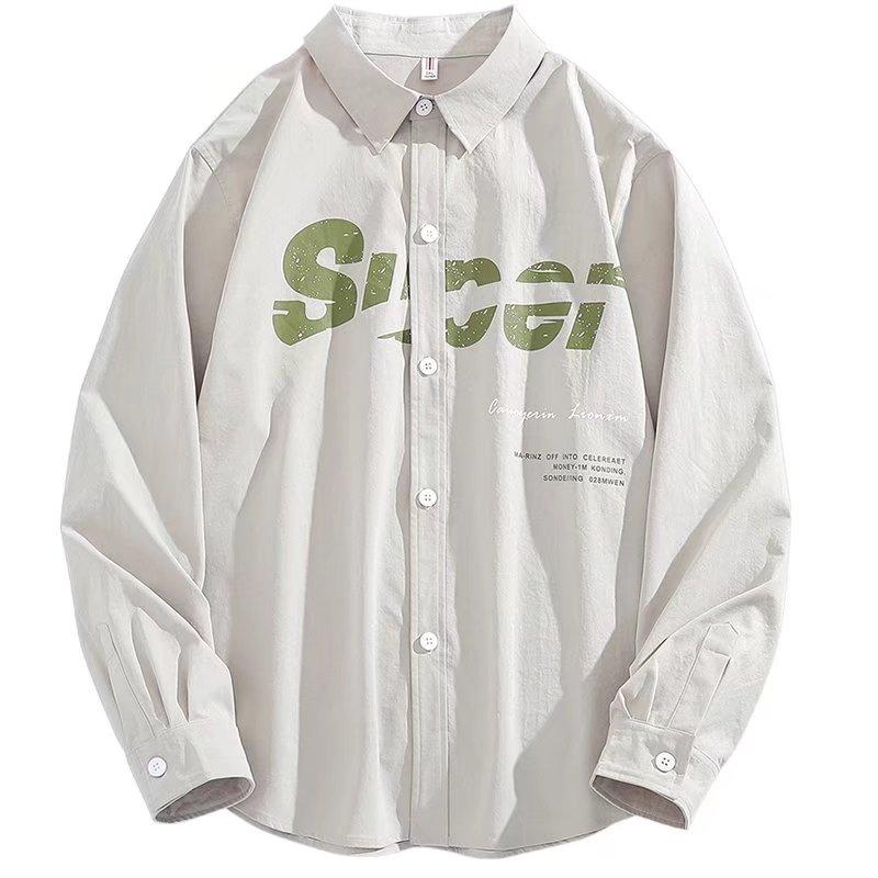 

Мужская рубашка на весну и осень, тонкая модная универсальная рубашка с длинным рукавом, свободное большое японское красивое пальто большого размера, мужское пальто