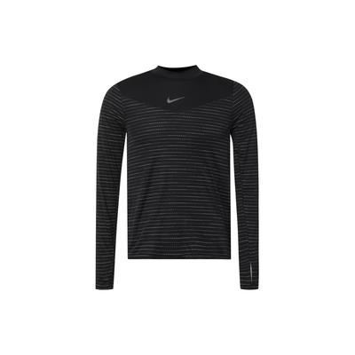 Spliced Stripes Quick-Dry Round Neck Long-Sleeve Athletic Training Top Women Tops Black DD6822-010