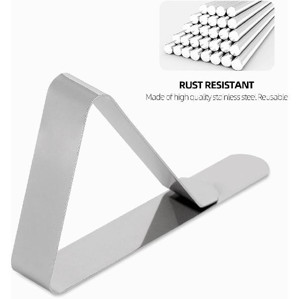42Pcs Tablecloth Clips, Stainless Steel Table Cloth Cover Clamps, Picnic Table Cloth Holder Clips for Outdoor Tablecloths Picnic Restaurant Weddings