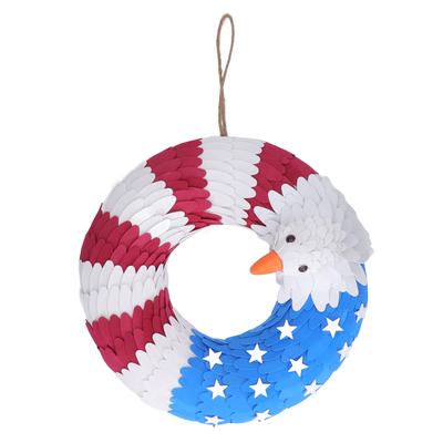 Kranz zum 4. Juli 10 Zoll Schönes Flaggen-Adler-Design Patriotischer Kranz Unabhängigkeitstag Kranz Dekoration