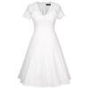 2025 Autumn/Winter V-neck Lace Hollow-out Short-sleeved Evening Party Dress