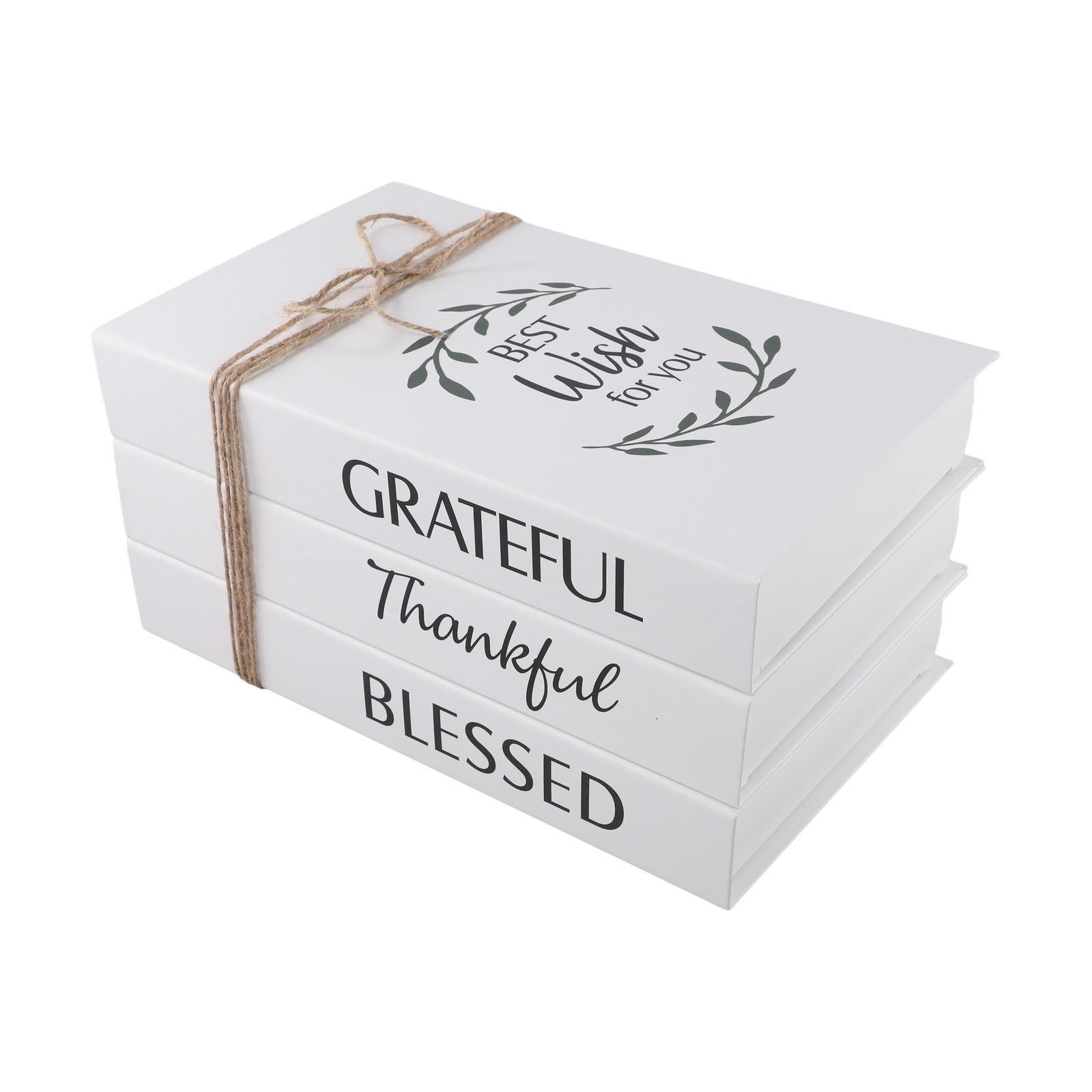 

3Pcs Stacked Simulation Books Charming Rustic Decor Items for Home Styling Wish